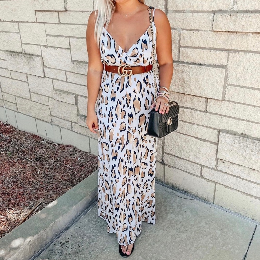 NWT Peach Love California Leopard Print Maxi Dress